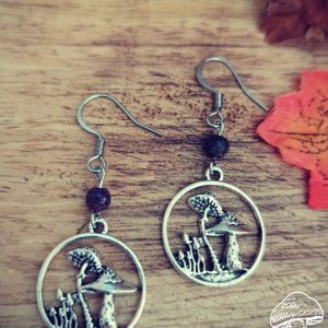 boucles d'oreilles cercle de fée champignon