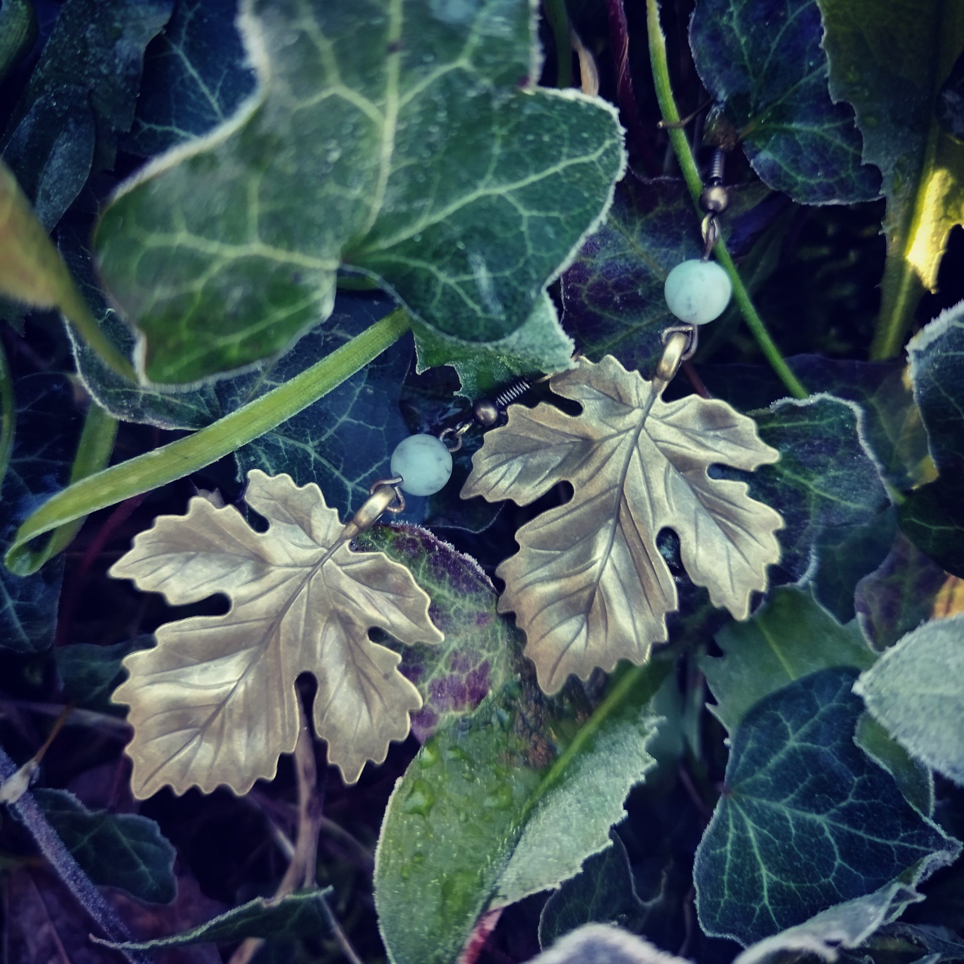 boucles d'oreilles feuilles automne