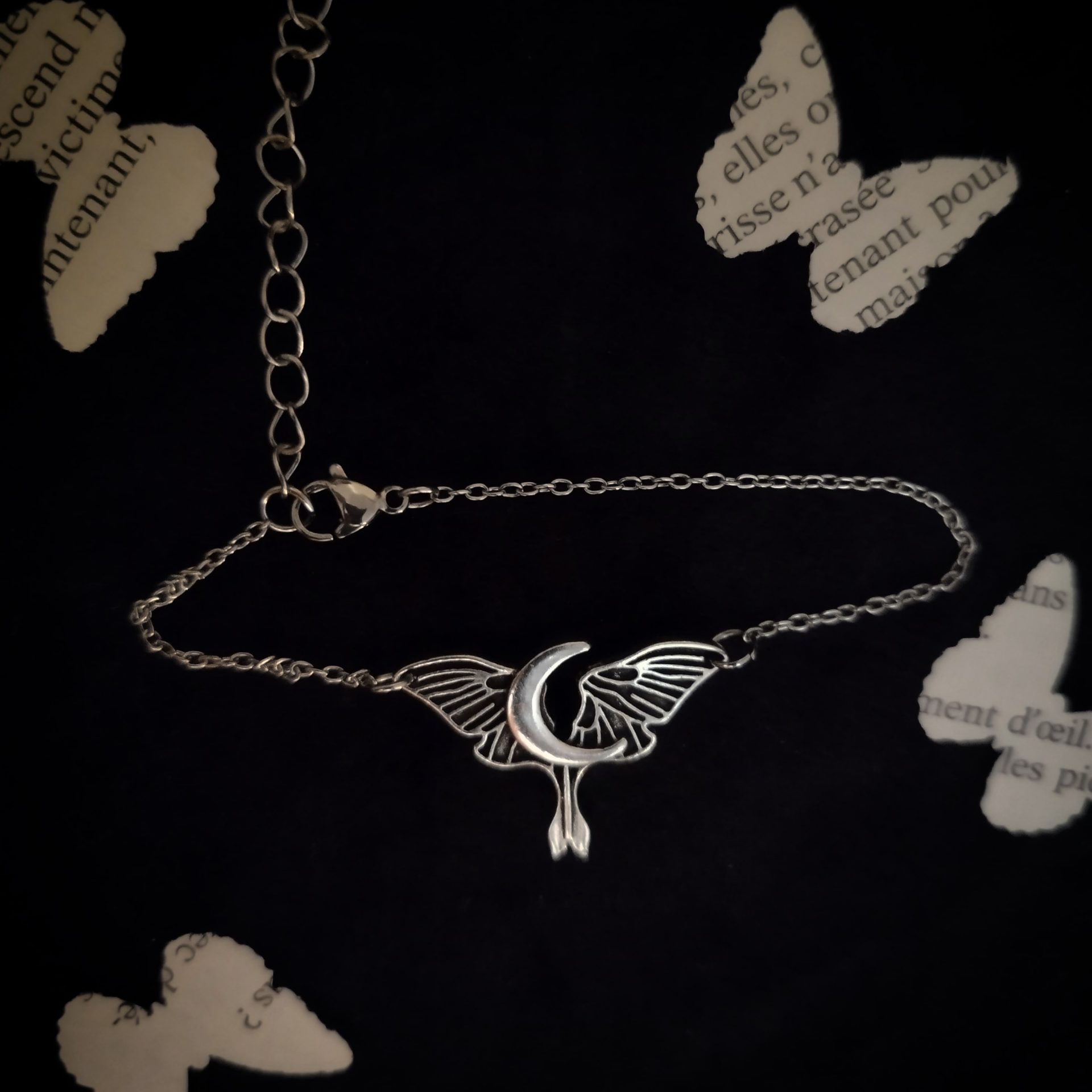 bracelet papillon lune