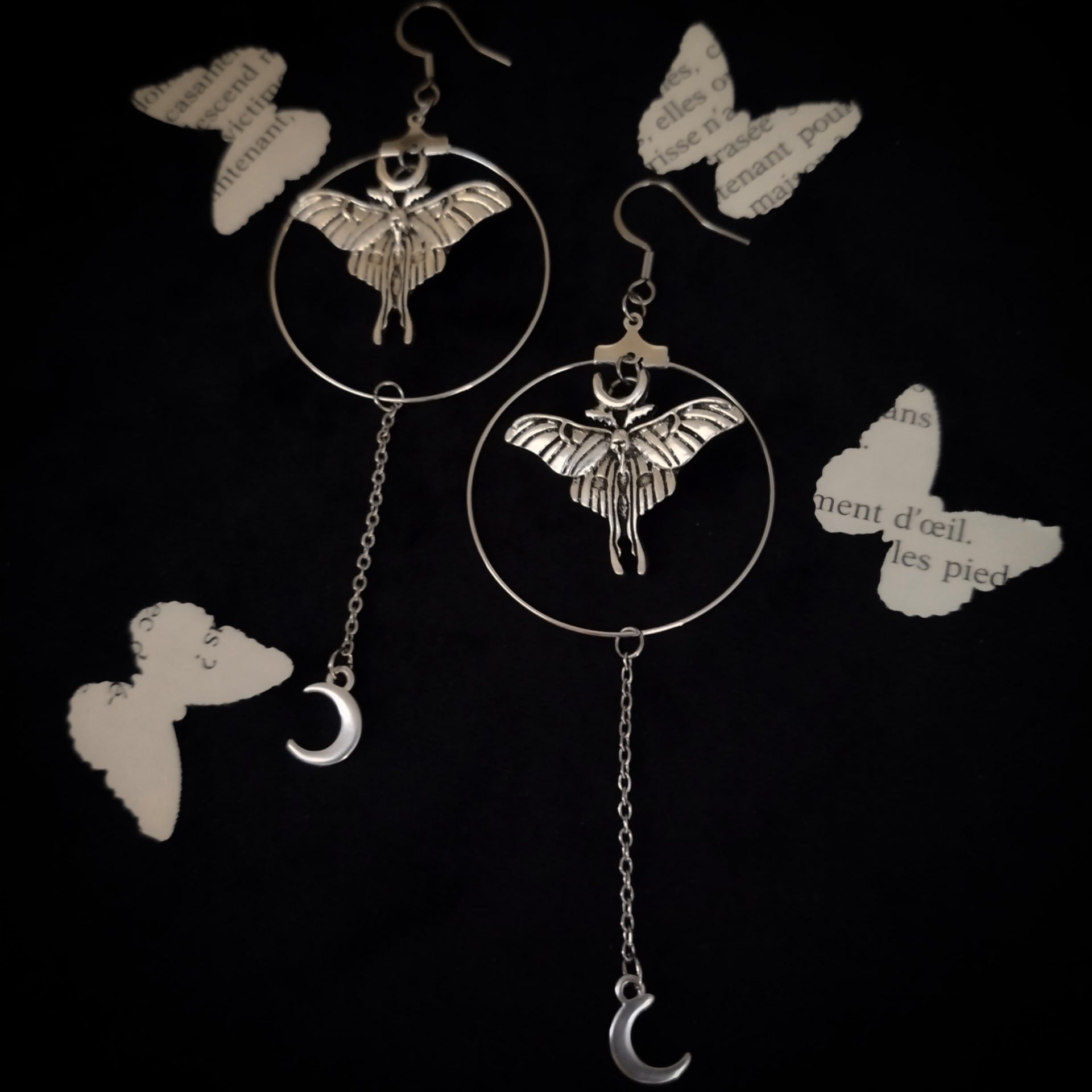 Boucles d'oreilles Papillon de Lune