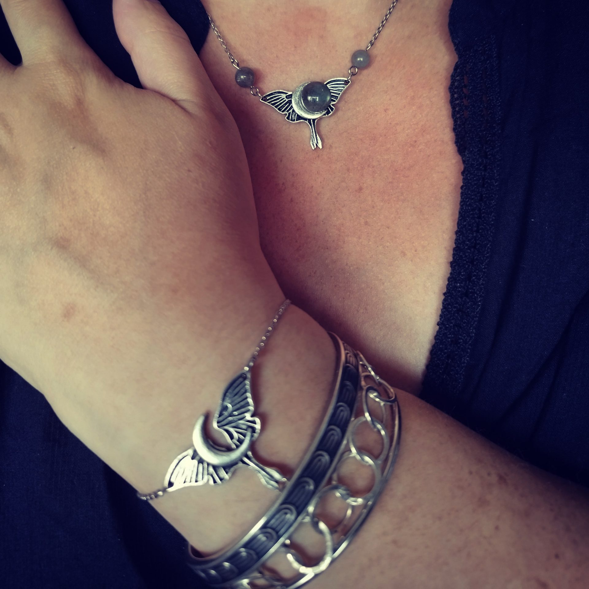 parure papillon lune