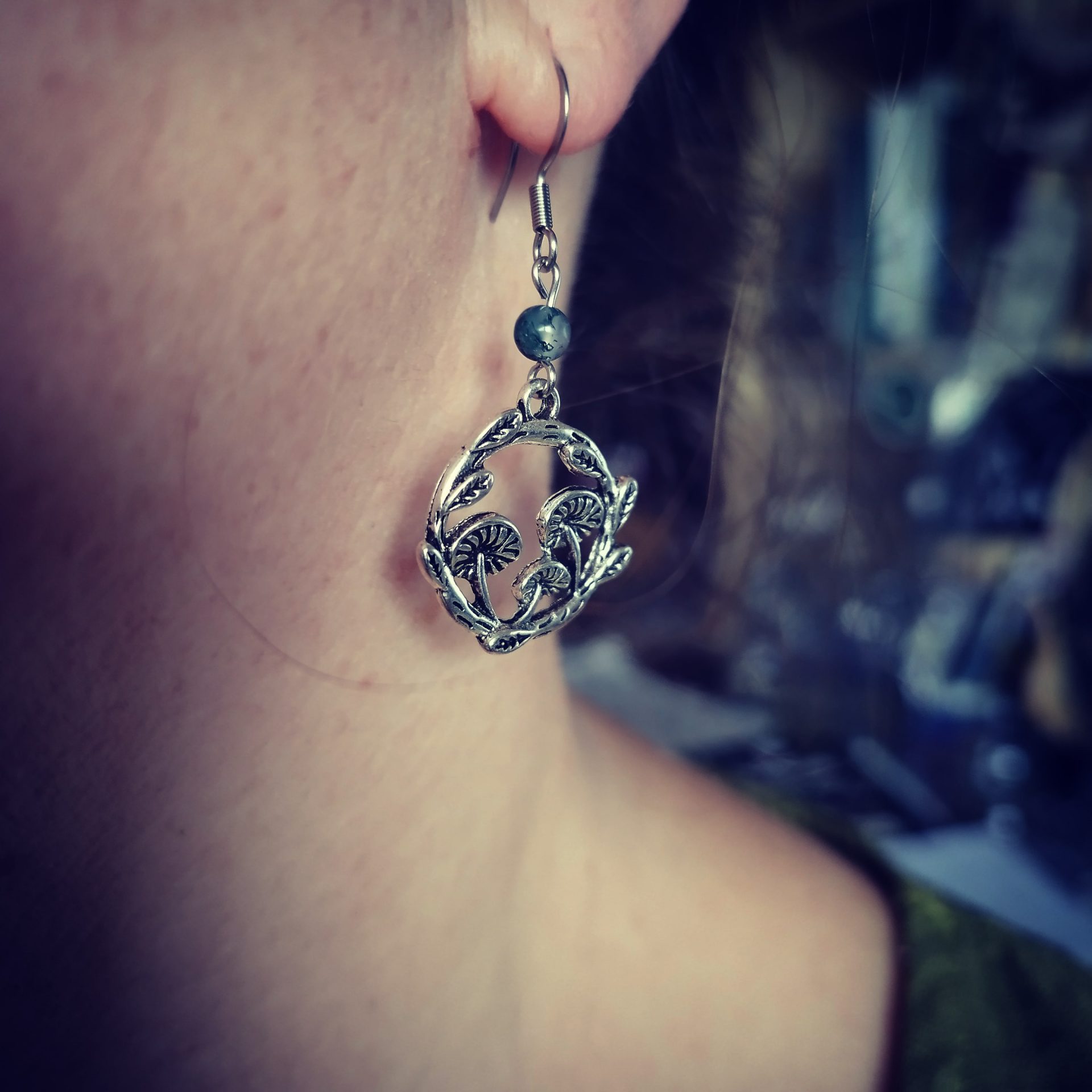 Boucles d'oreilles Cercle de Champignons – Image 3