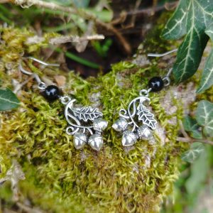 boucles d'oreilles murmures chene onyx