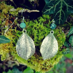 boucles d'oreilles feuilles tilleul